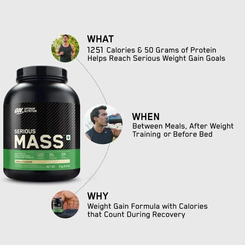 Optimum Nutrition ON Serious Mass Gainer Vazn Olish Uchun 2.7 kg 4