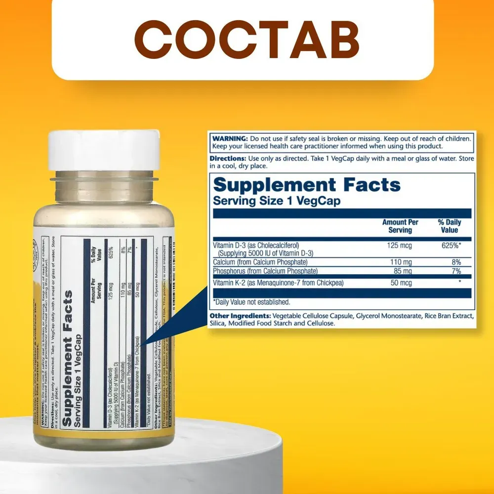 Solaray Vitamin D3 + K2 (d3 5000) 60 caps 5