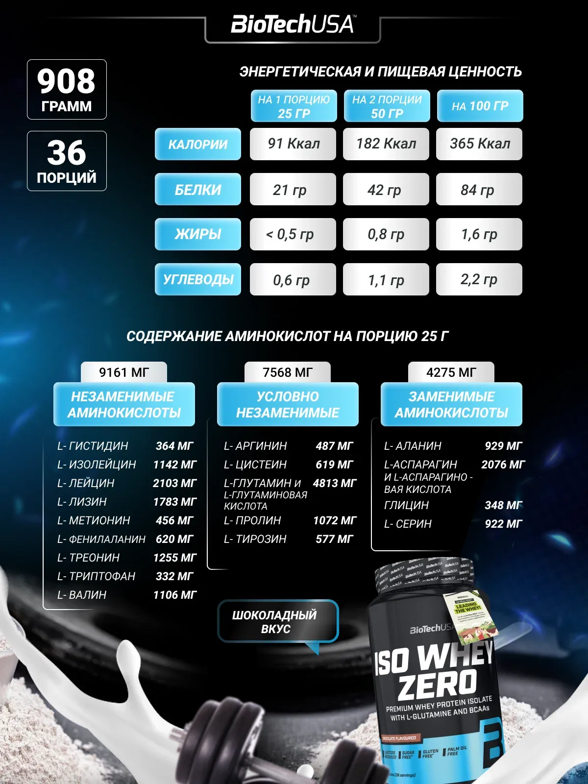 BiotechUSA Iso Whey Zero 908 gr (36 порция) 4
