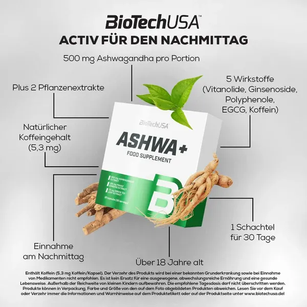 BiotechUSA Ashwaganda ASHWA+ 30 capsules 3