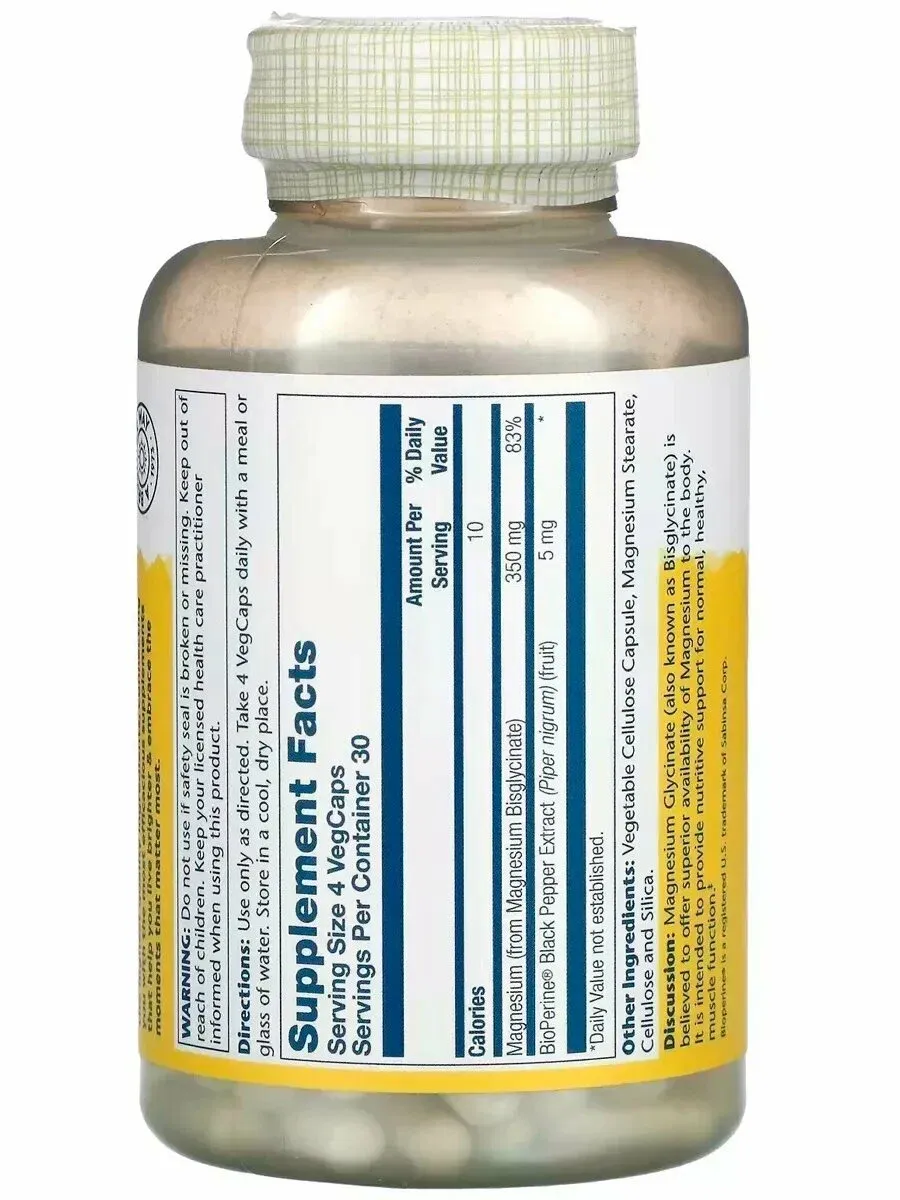 Solaray Magnesium Glycinate 350 mg 120 vegCaps 5