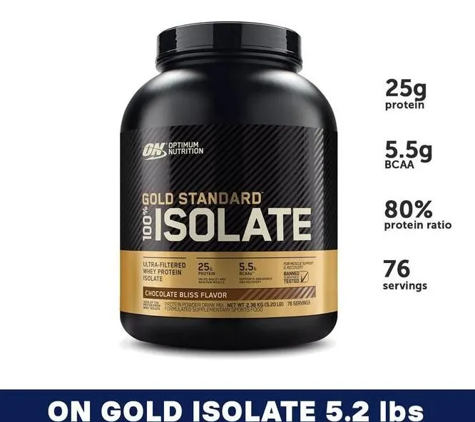 Optimum Nutrition Gold Standard 100% Isolate 2.36 kg (Shokolad) 76 servings