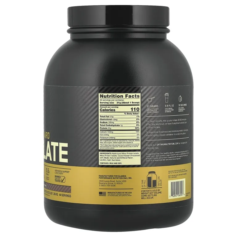 Optimum Nutrition Gold Standard 100% Isolate 1.36 kg 44 servings (chocolate bliss) 3
