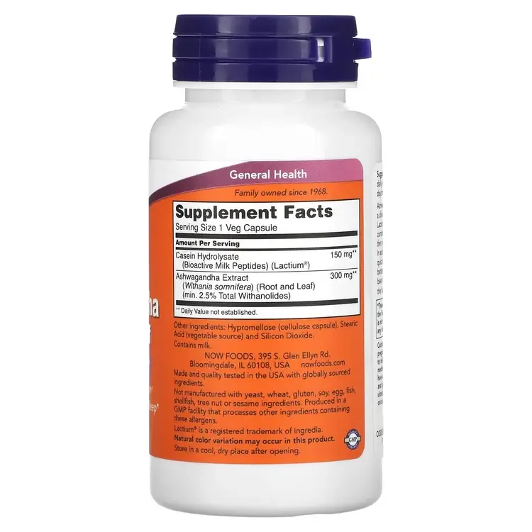 NOW Foods, Ashwagandha Stress Relief - 60 капсул 2