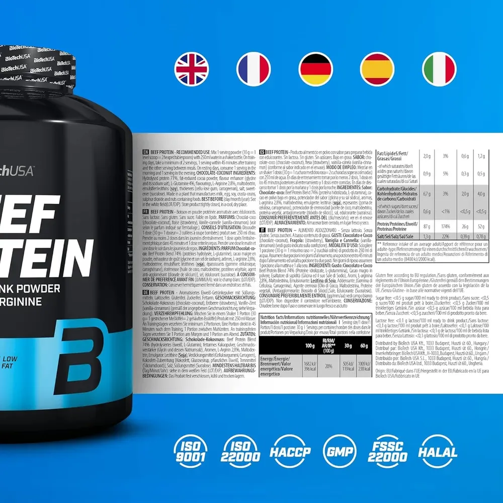 BiotechUSA Beef Protein Go'shtdan Olingan Oqsil 1.8 kg 2