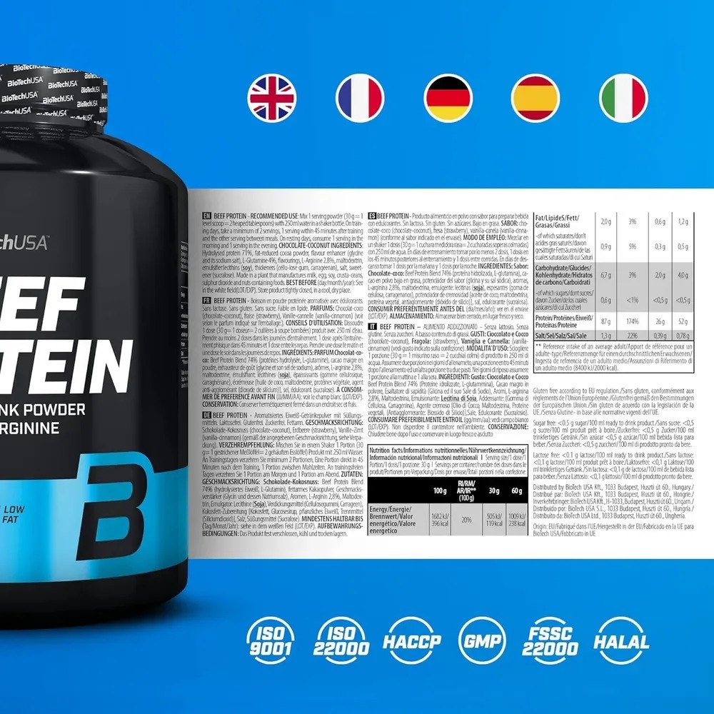 BiotechUSA Beef Protein Go'shtdan Olingan Oqsil 1.8 kg 2