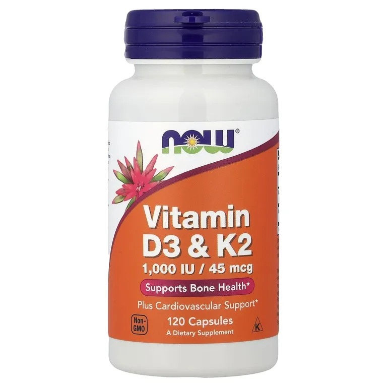 Now Vitamin D3&K2 1000 ui/45 mcg 120 capsules  1